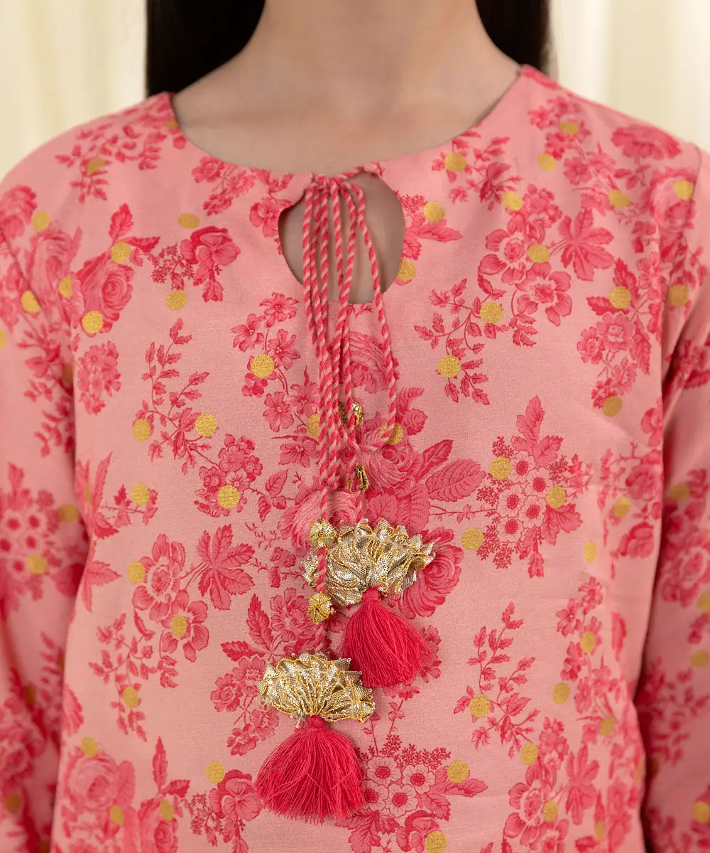 3 Piece - Embroidered Raw Silk Suit