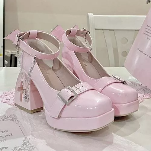 4 Colors Helena Hollow Out Cross Shaped Heels Harajuku Shoes ON205