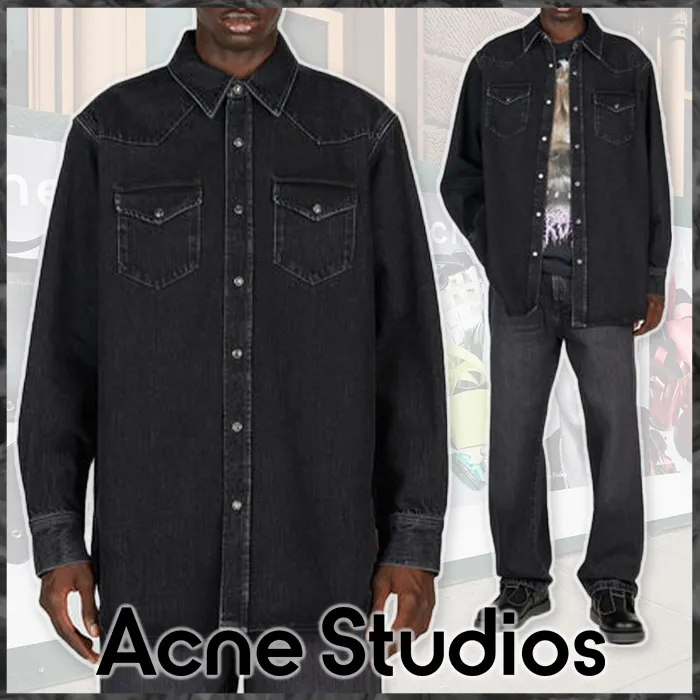 Acne Studios  |Denim Street Style Long Sleeves Cotton Oversized Designers