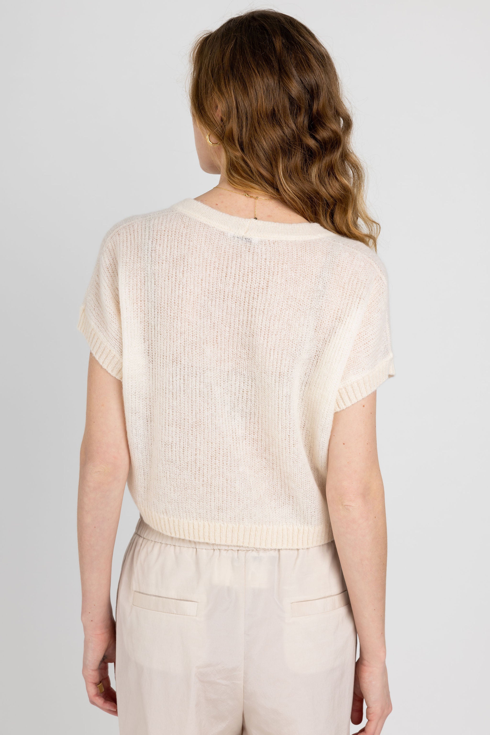 Alpaca Knit Top in Ancient White