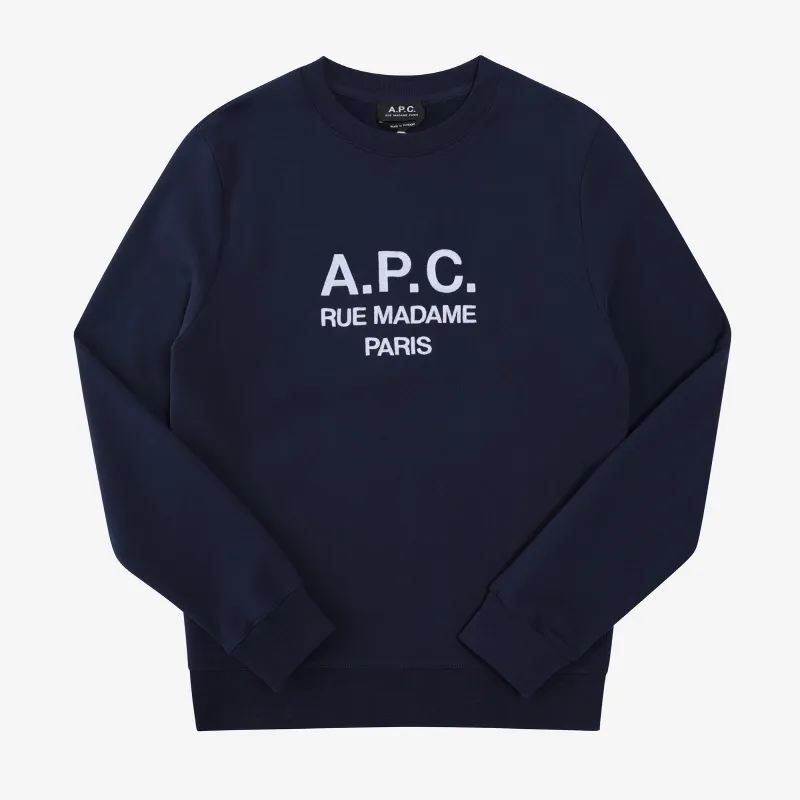 A.P.C.  |Crew Neck Street Style Long Sleeves Plain Cotton Logo