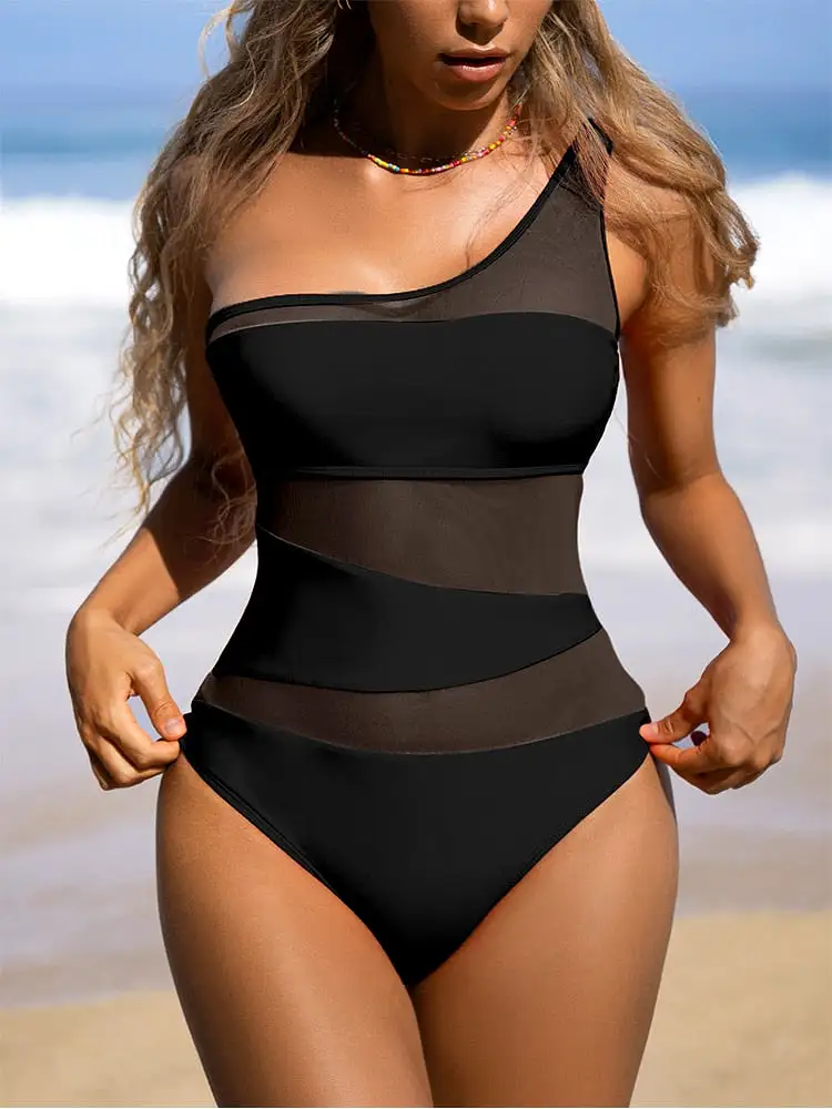 Ashore Shop One-pieces Swimwear Women 2024 New Hollow Out High Cut Women's swimsuit Monokini Push Up Bikini