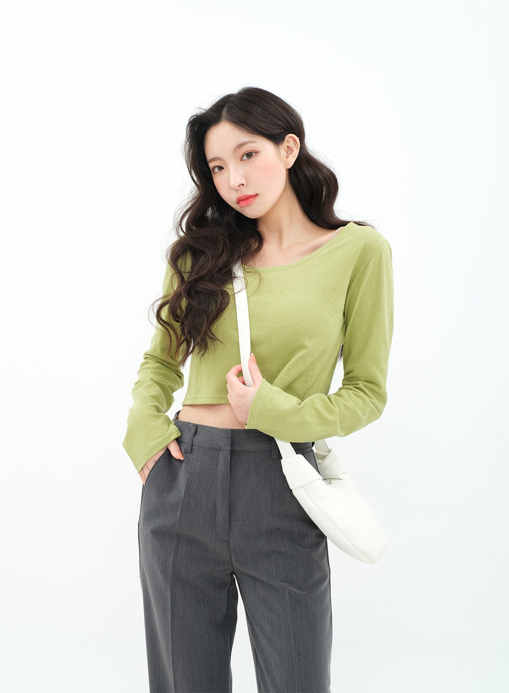 Basic Long Sleeve Crop Top BA18