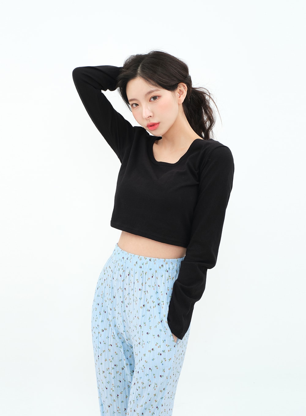 Basic Long Sleeve Crop Top BA18