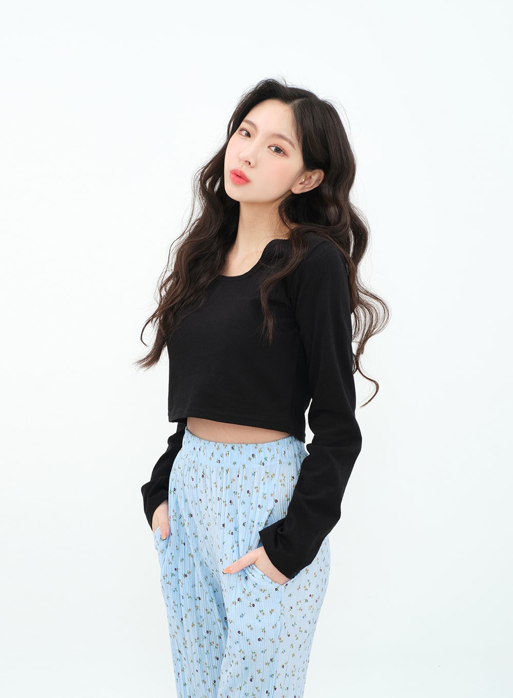 Basic Long Sleeve Crop Top BA18