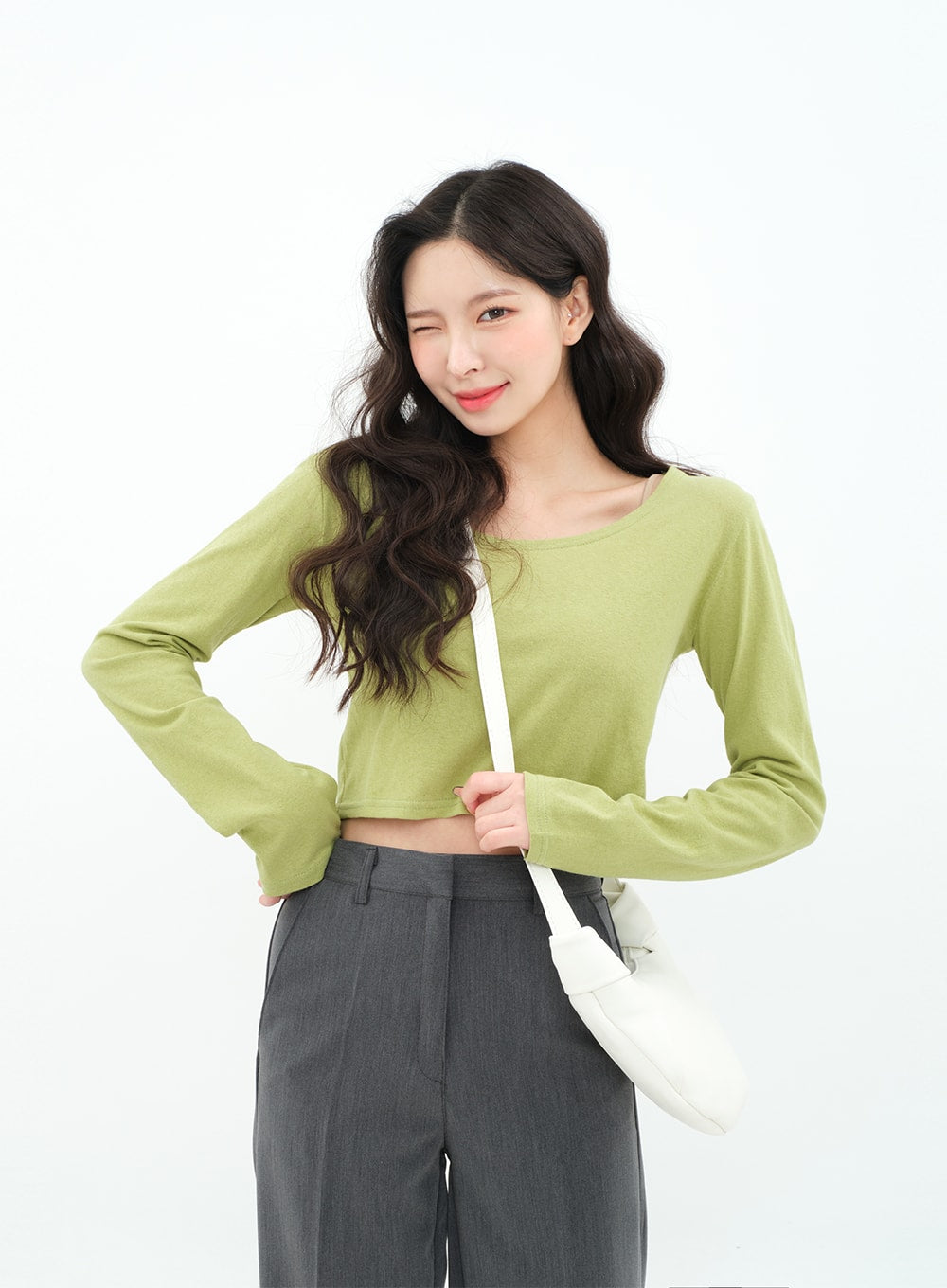 Basic Long Sleeve Crop Top BA18