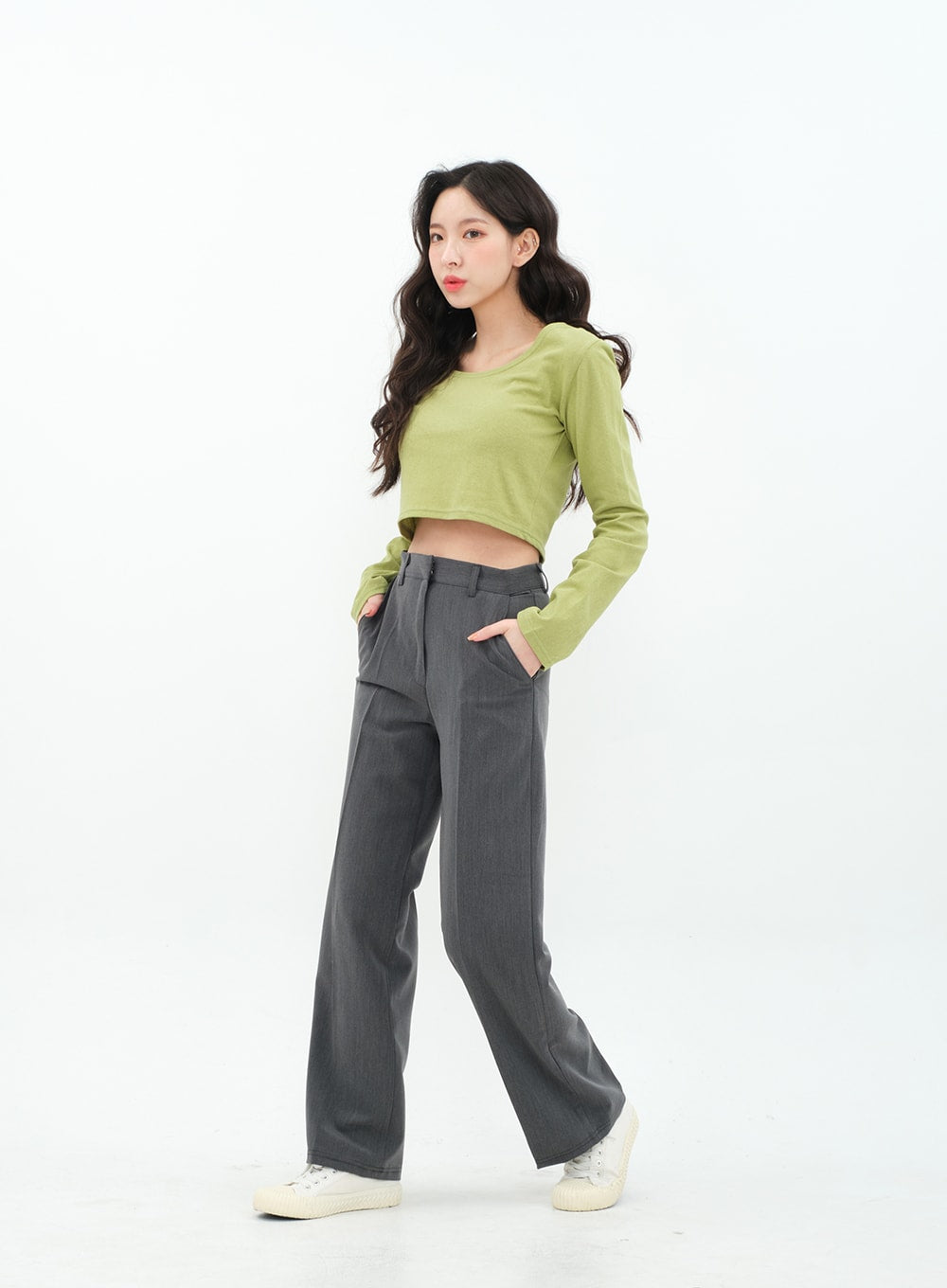 Basic Long Sleeve Crop Top BA18