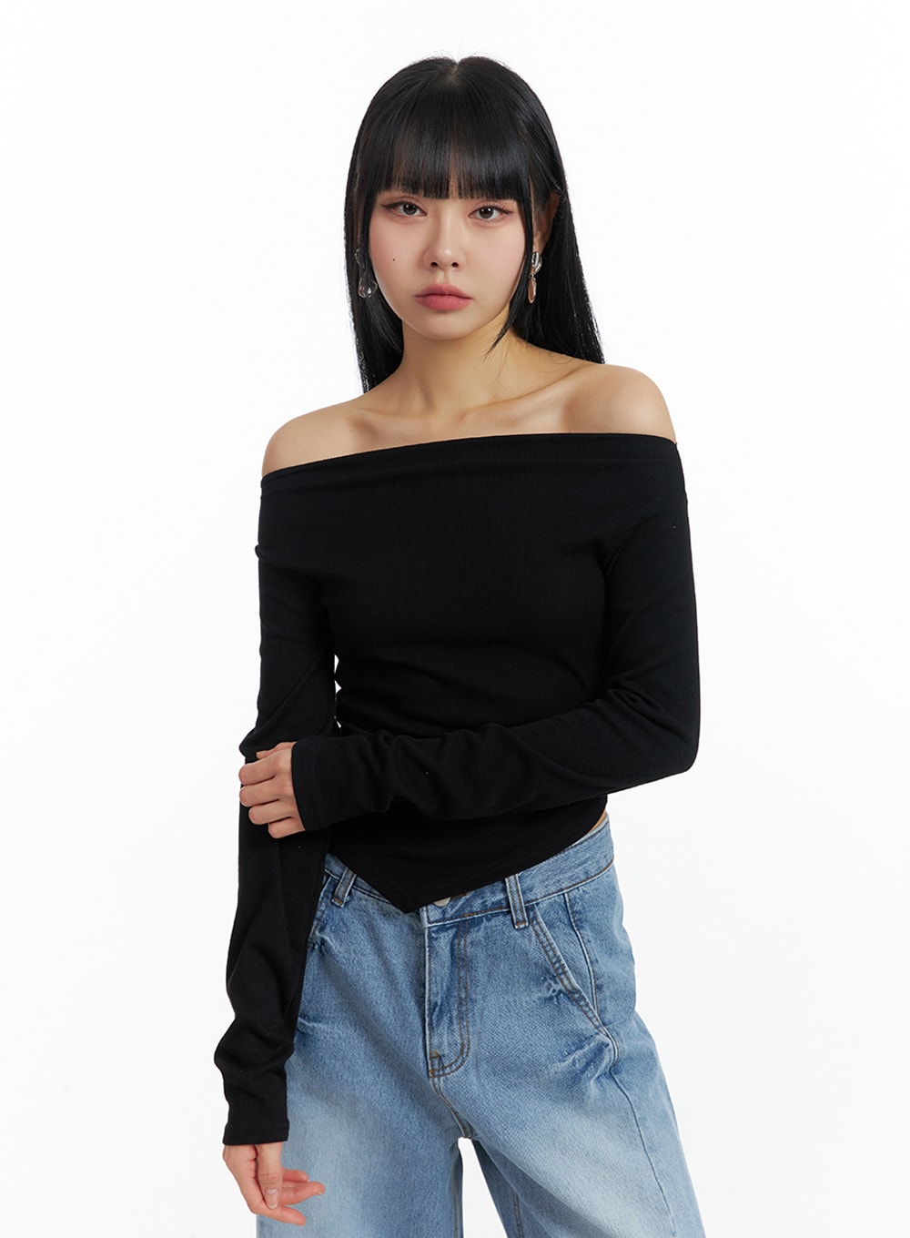 Basic Off Shoulder Long Sleeve IM414