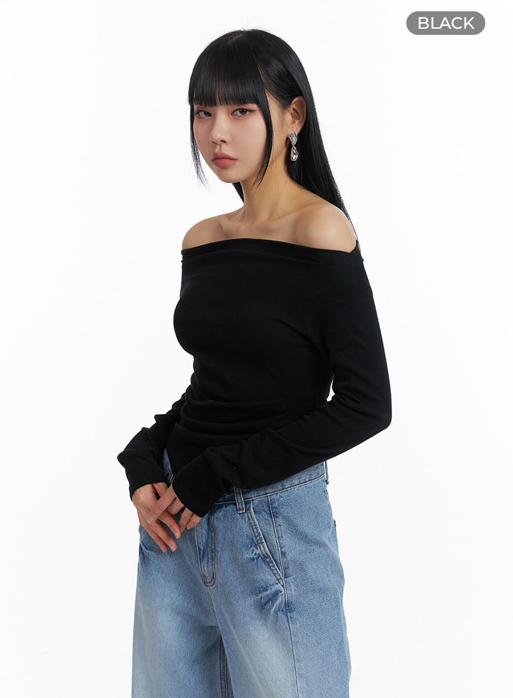 Basic Off Shoulder Long Sleeve IM414