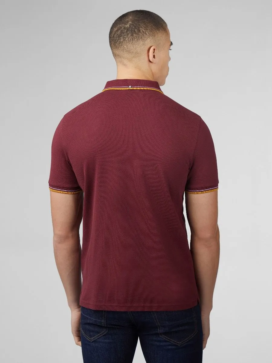 Ben Sherman Casual Short Sleeve Polo Shirt Port