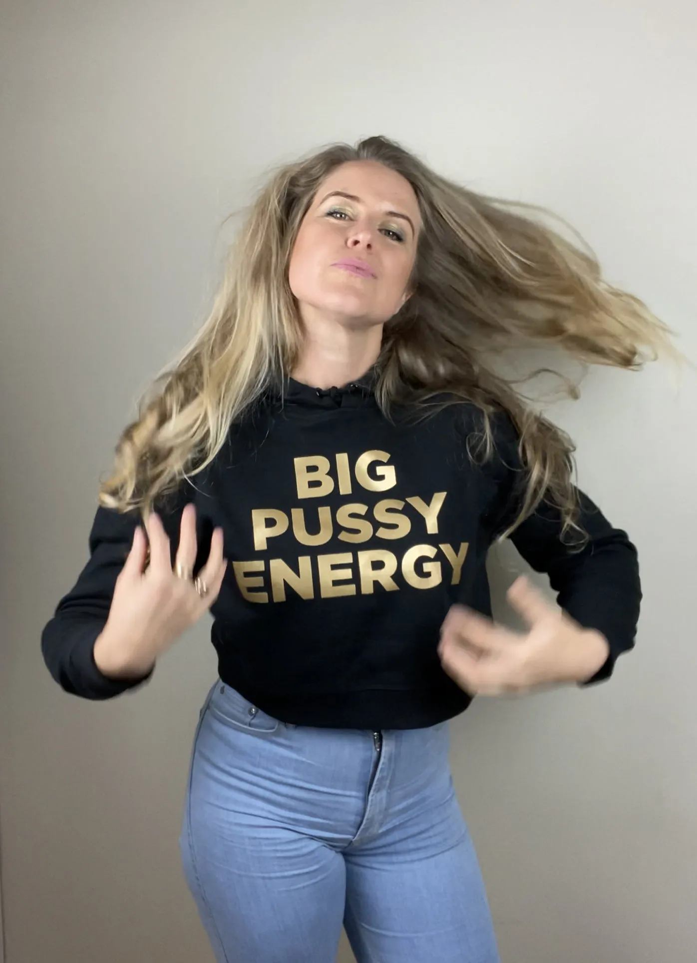 Big Pussy Energy Cropped Hoody