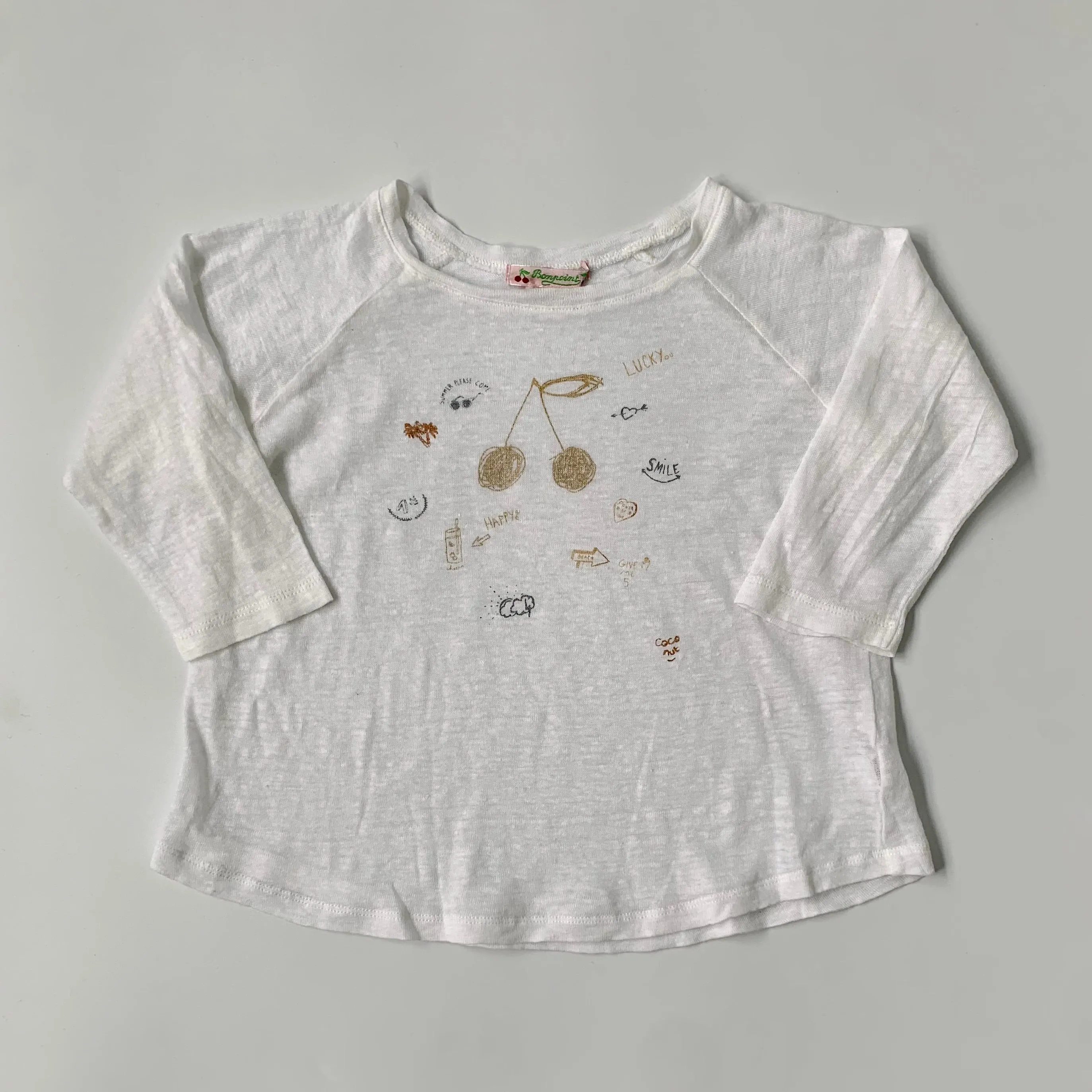 Bonpoint White Linen Motif Top: 4 Years