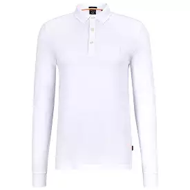 Boss New Passerby Long Sleeve Polo - White