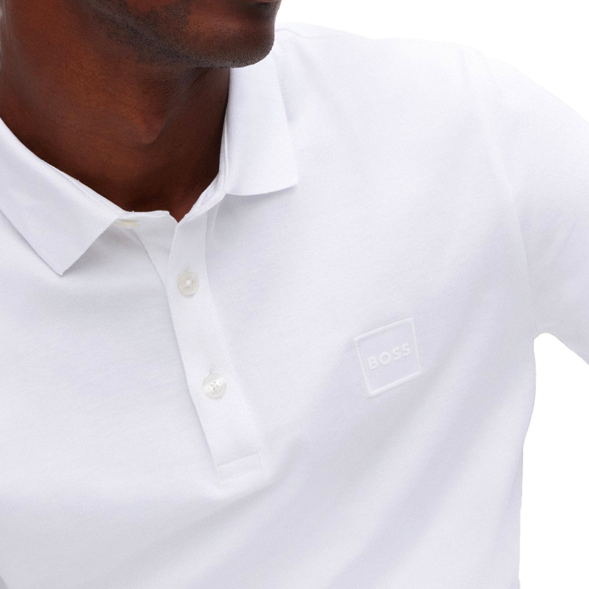 Boss New Passerby Long Sleeve Polo - White