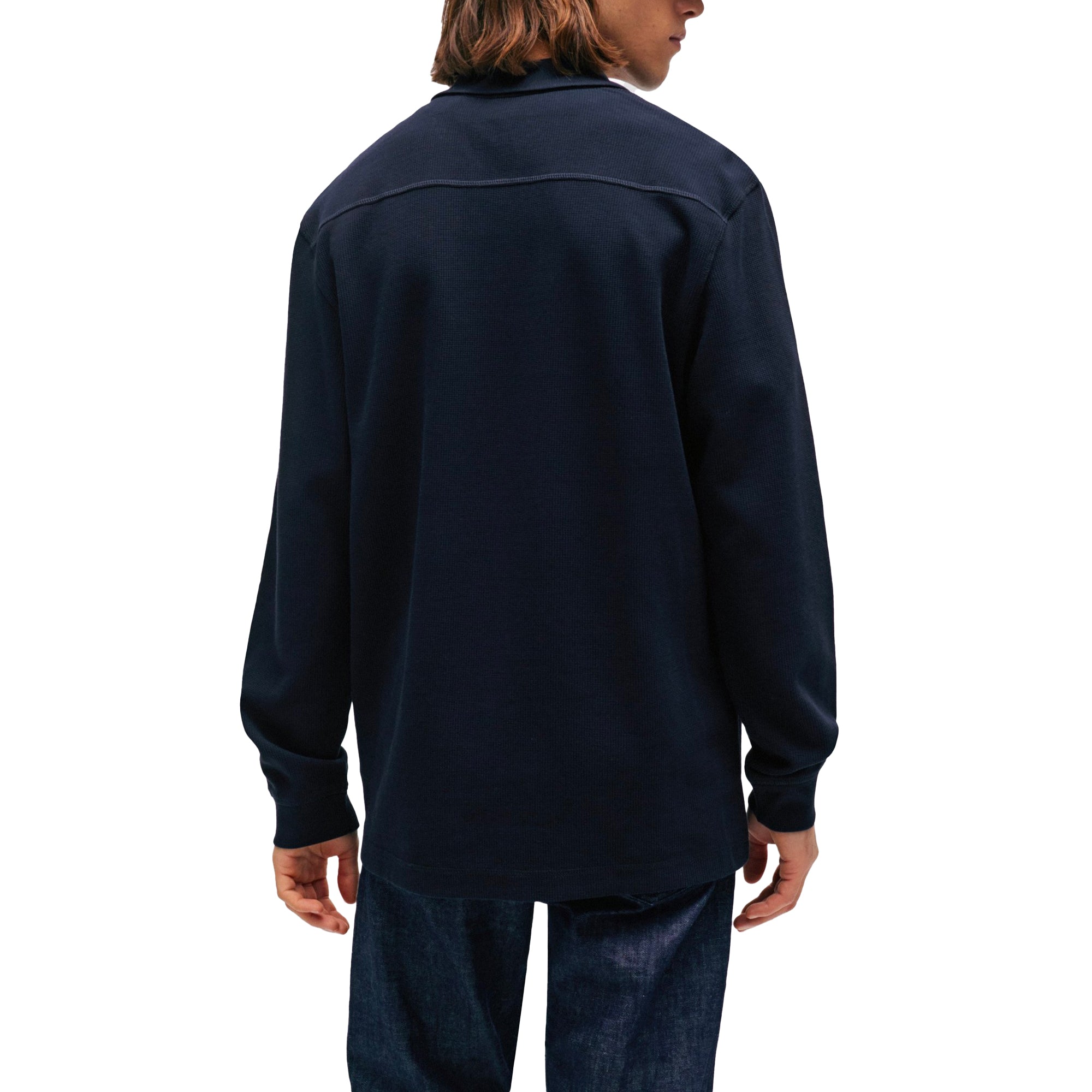 Boss PeTempesto Long Sleeve Polo - Dark Blue