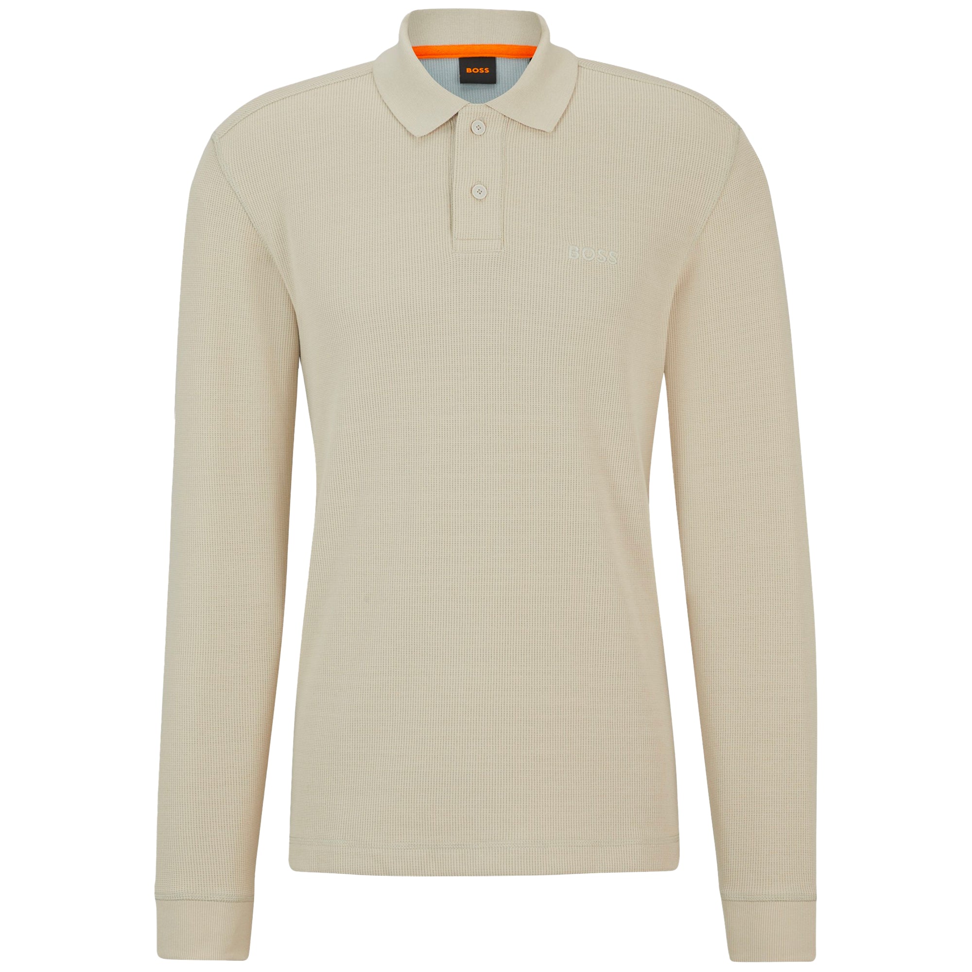 Boss PeTempesto Long Sleeve Polo - Light Beige