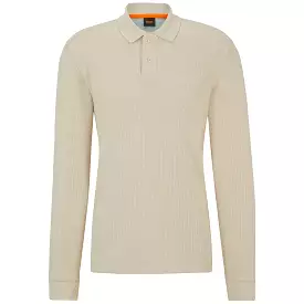 Boss PeTempesto Long Sleeve Polo - Light Beige