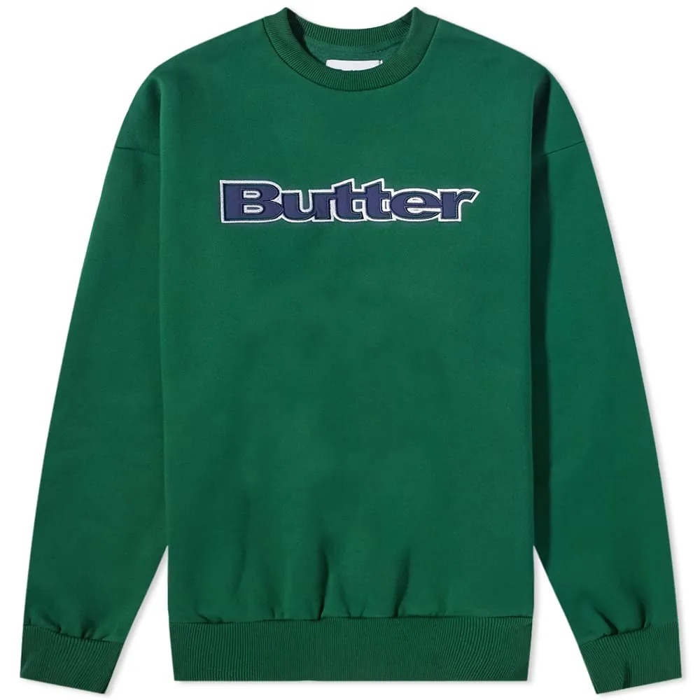 Butter Goods Logo Crewneck Crew SweatForest Green