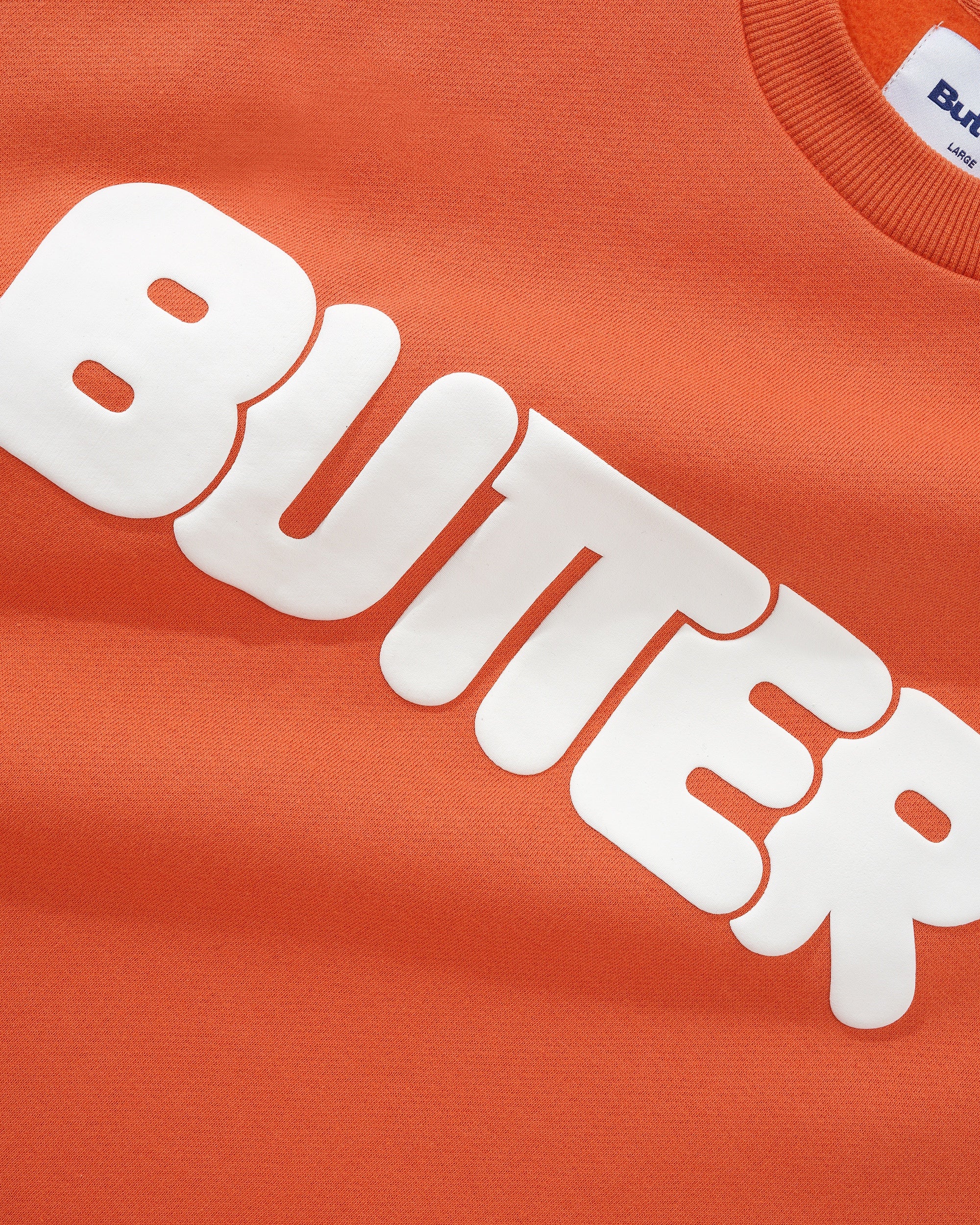 Butter Goods Rounded Logo Crewneck Washed Orange