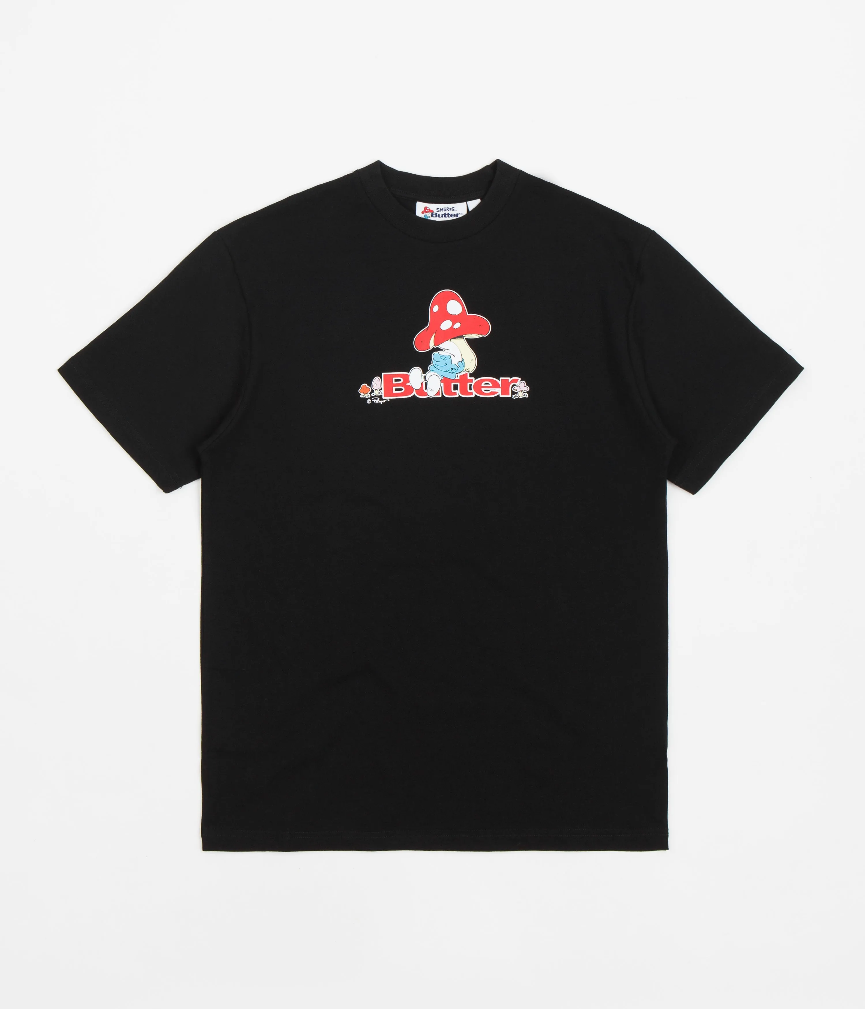 Butter Goods x The Smurfs Lazy Logo T-Shirt - Black