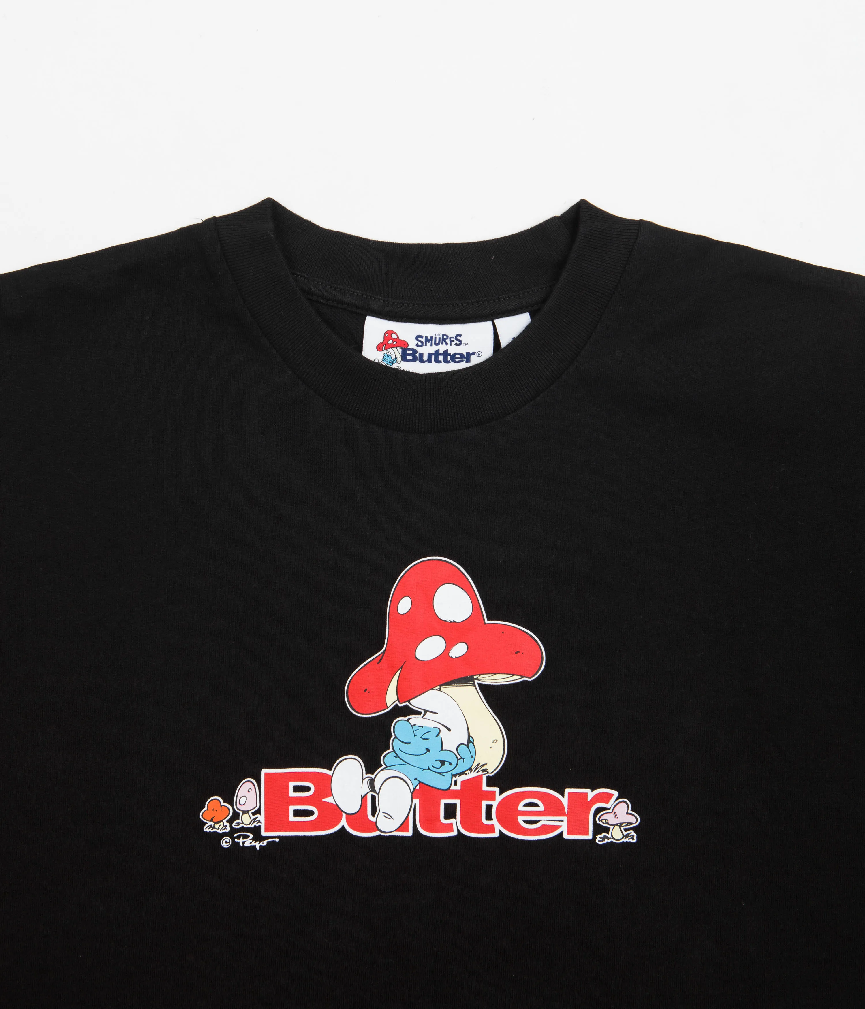 Butter Goods x The Smurfs Lazy Logo T-Shirt - Black