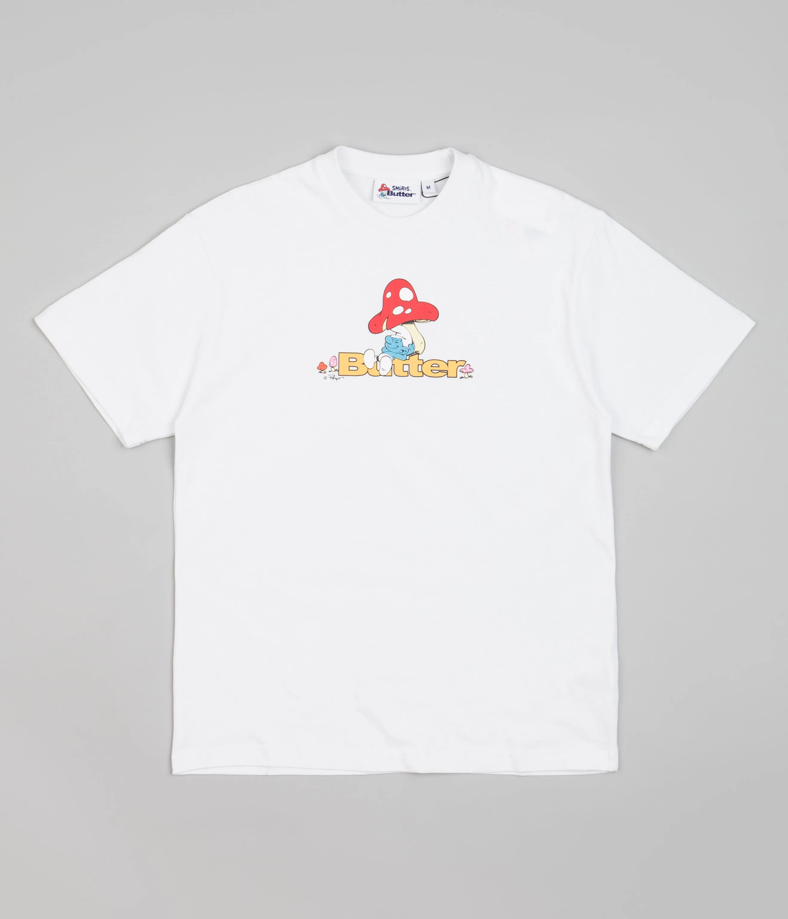 Butter Goods x The Smurfs Lazy Logo T-Shirt - White