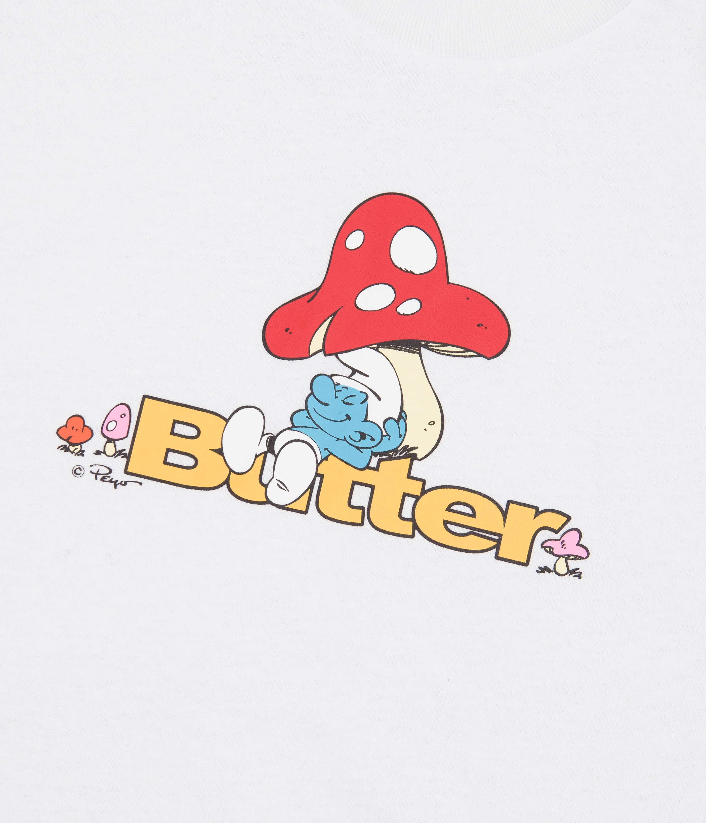 Butter Goods x The Smurfs Lazy Logo T-Shirt - White