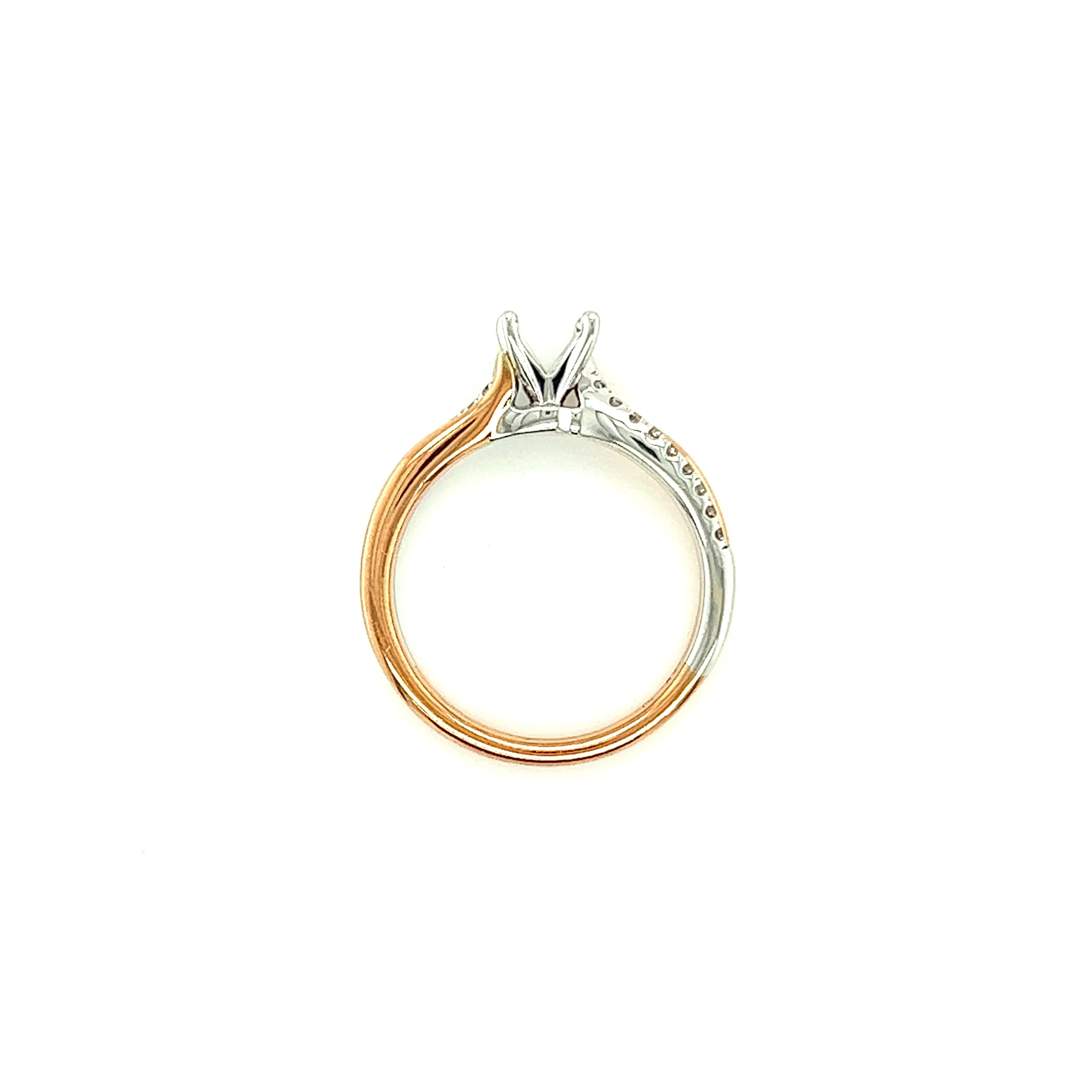 Bypass Wedding Set with 0.2ctw of Diamonds in 14K Rose and White Gold