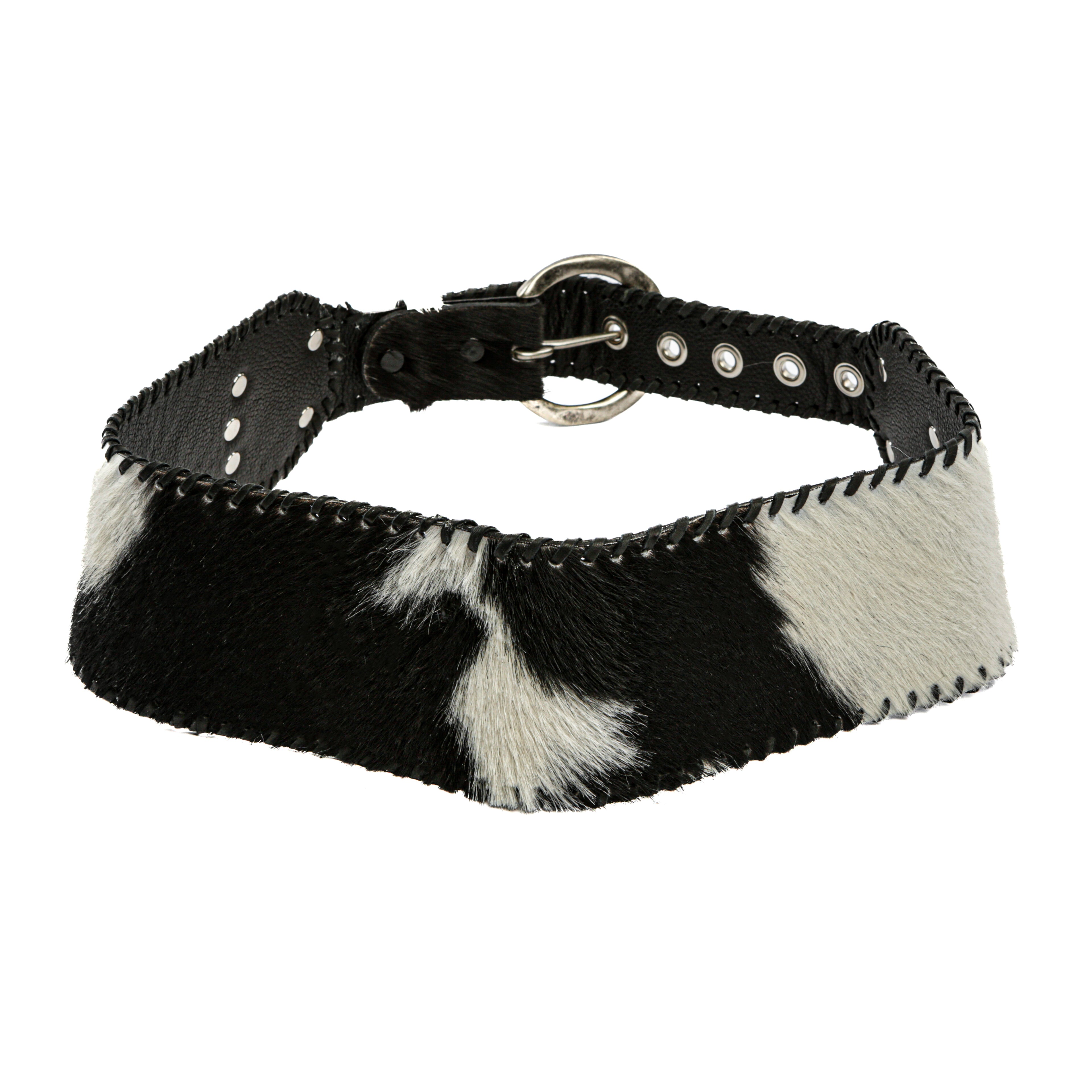 Cowhide Belt :: Black/White