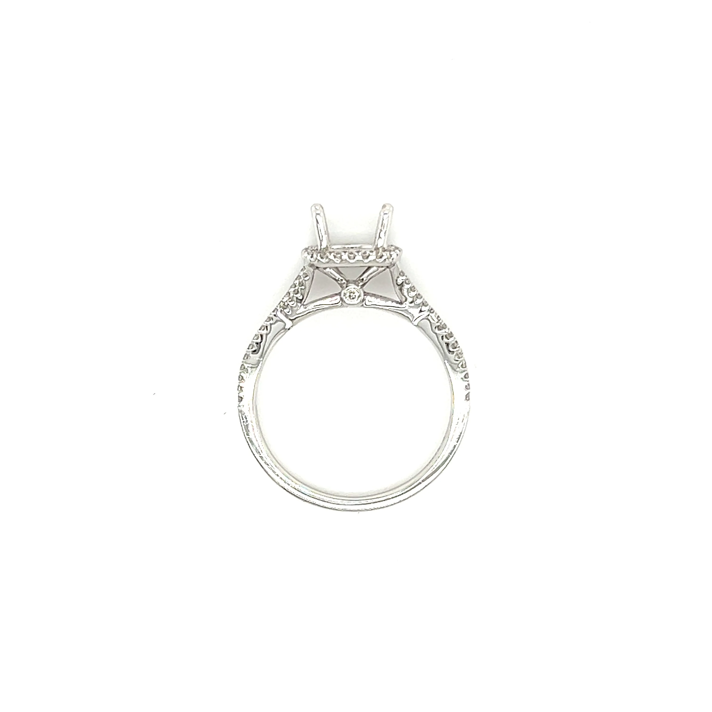 Cross Over Diamond Ring Setting with 0.3ctw of Diamonds in 14K White Gold