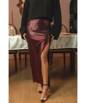 Cupshe x JoJo Red Wine Maxi Skirt