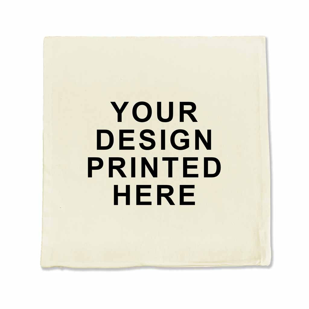 Custom Printed Pillow Cover in White or Natural