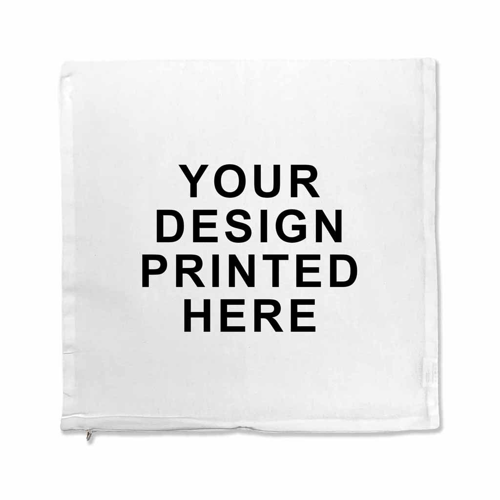 Custom Printed Pillow Cover in White or Natural