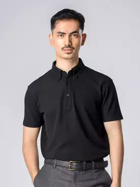 Dante Polo Button Down Short Sleeve - Black