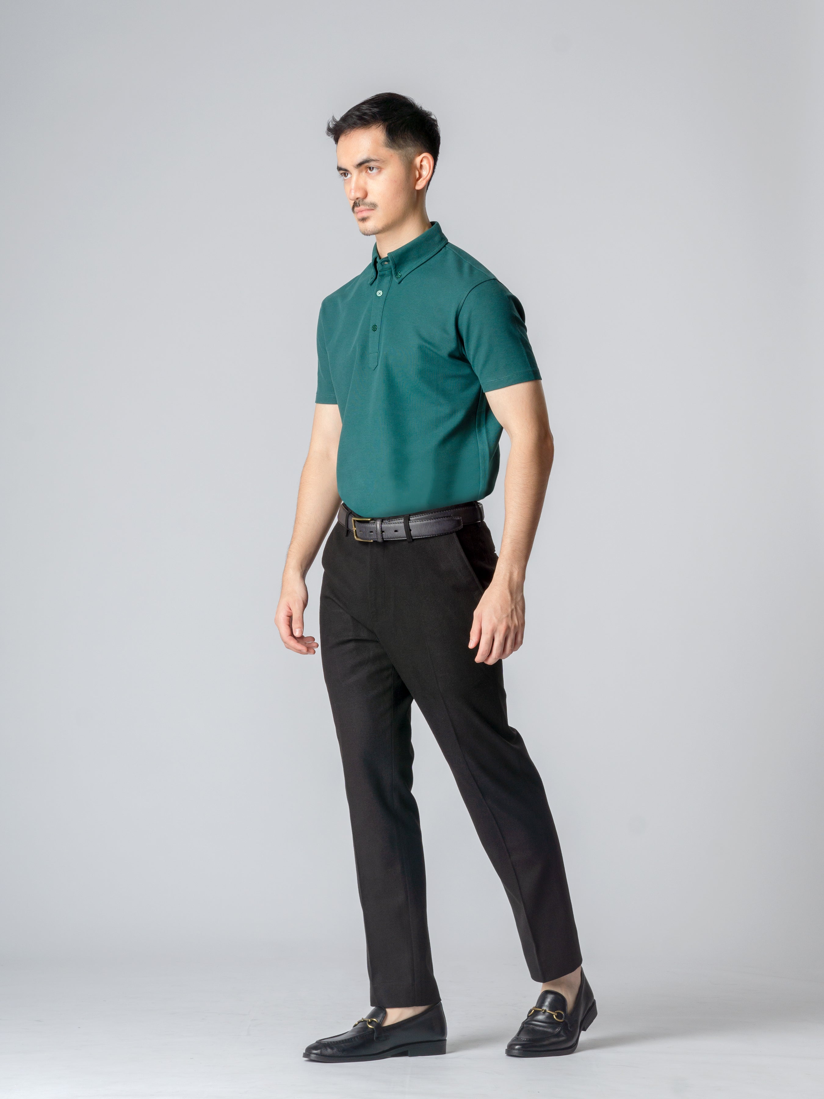 Dante Polo Button Down Short Sleeve - Emerald Green