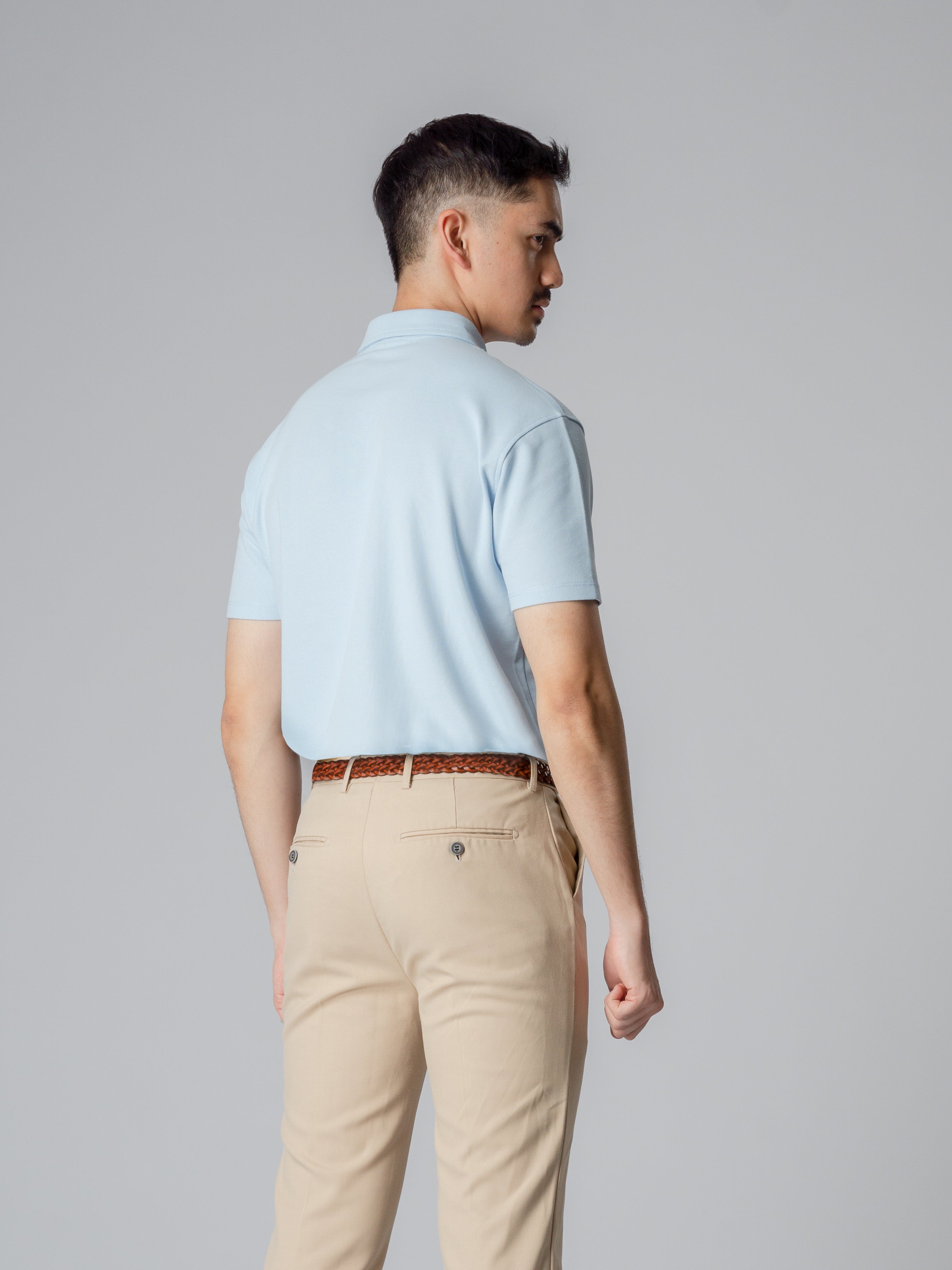 Dante Polo Button Down Short Sleeve - Light Blue