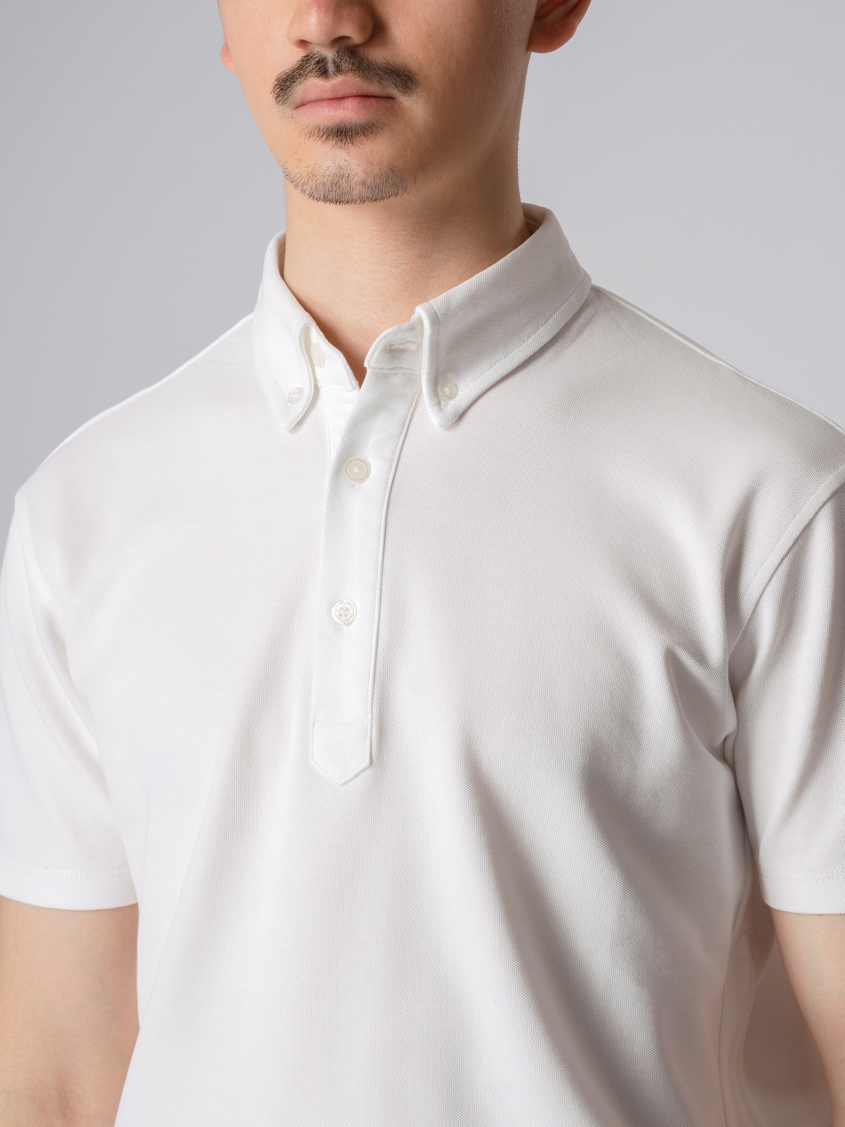 Dante Polo Button Down Short Sleeve - White