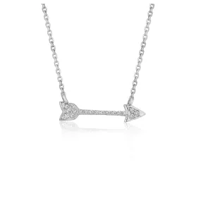 Diamond Arrow Style Pendant in 14k White Gold (1/10 cttw)-rx45037-16