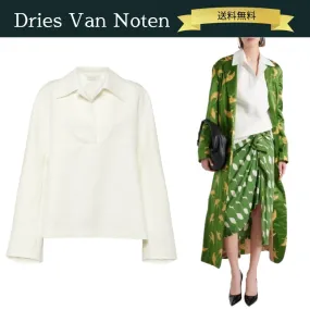 Dries Van Noten  |Linen Long Sleeves Plain Cotton Office Style Oversized