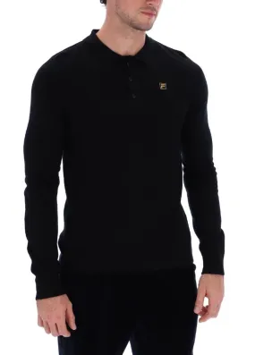 Fila Frank Knit Long Sleeve Polo Shirt Jumper Black