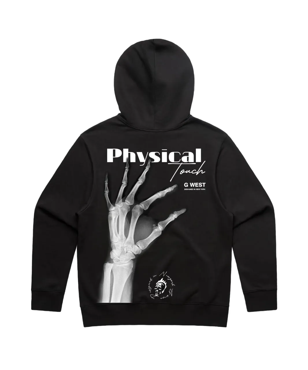 G-West Men's Life Styles Printed X-Ray Hoodie Sweatshirt