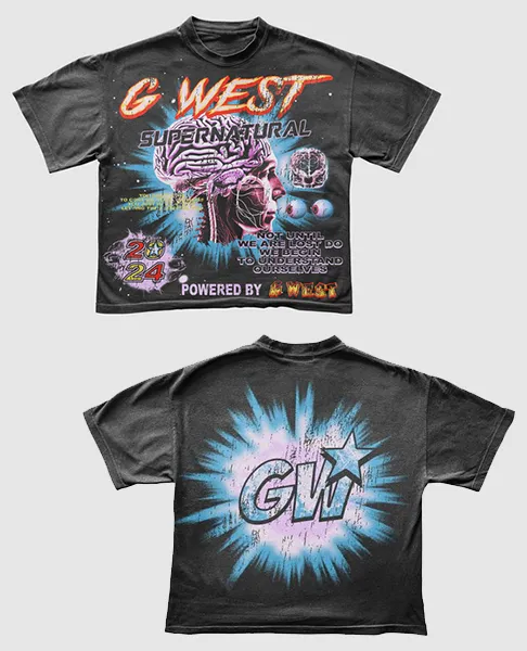 G West Supernatural Acid Wash Black Tee (Black/Multi)