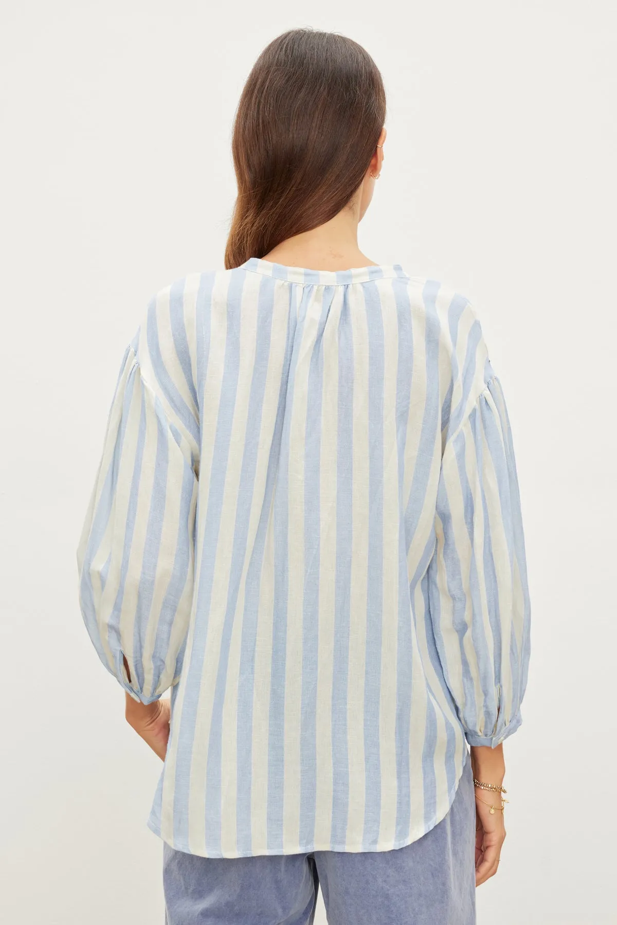 GABBY STRIPED LINEN TOP