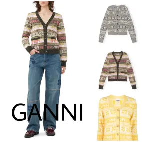 Ganni  |Casual Style Wool Blended Fabrics Long Sleeves Office Style