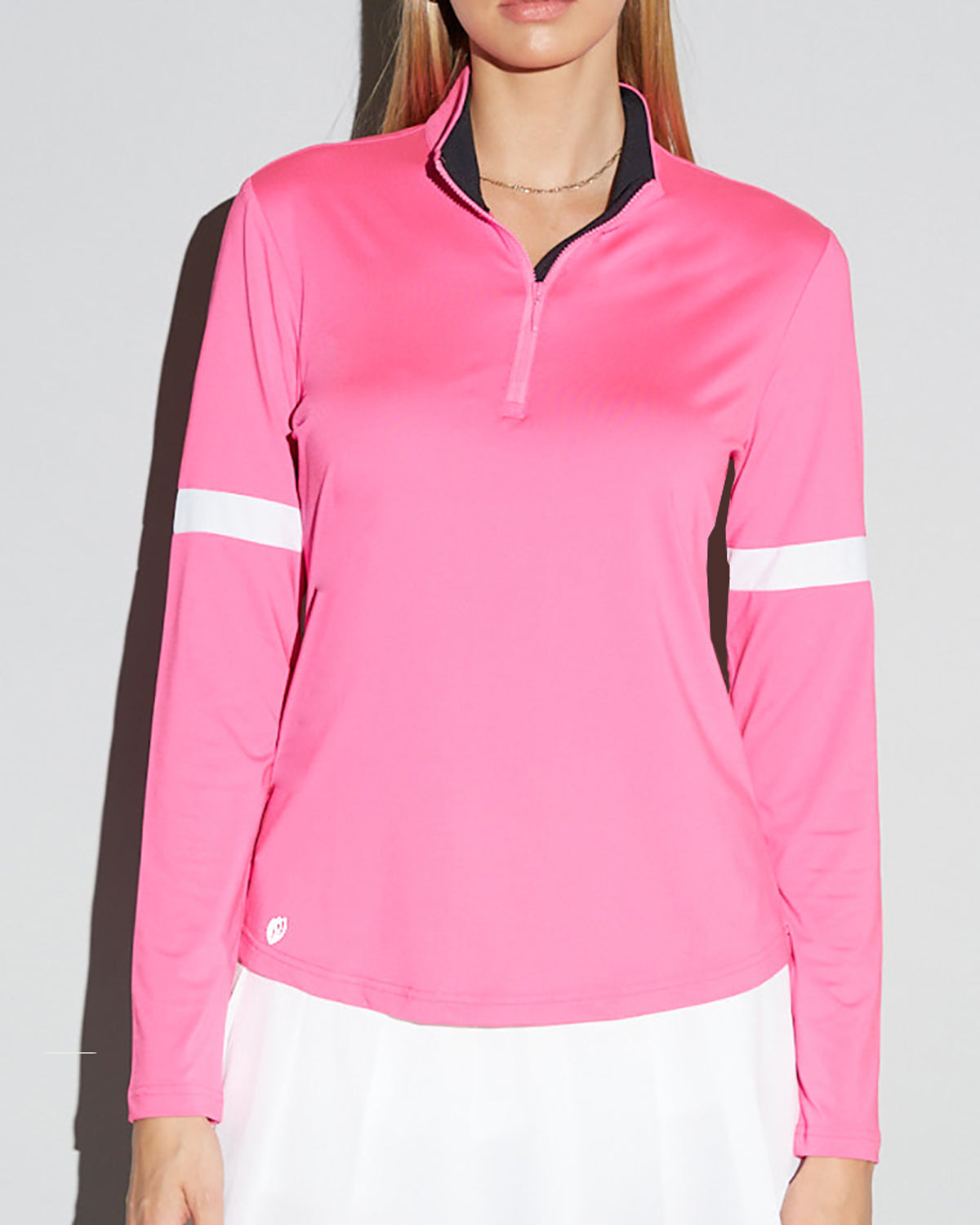 GGBlue Long Sleeve Portia Polo- Blossom/Black/White