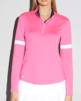 GGBlue Long Sleeve Portia Polo- Blossom/Black/White