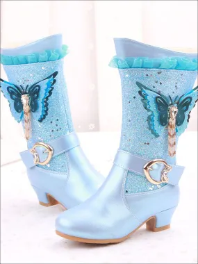 Glittering Butterfly Western Boots by Liv and Mia