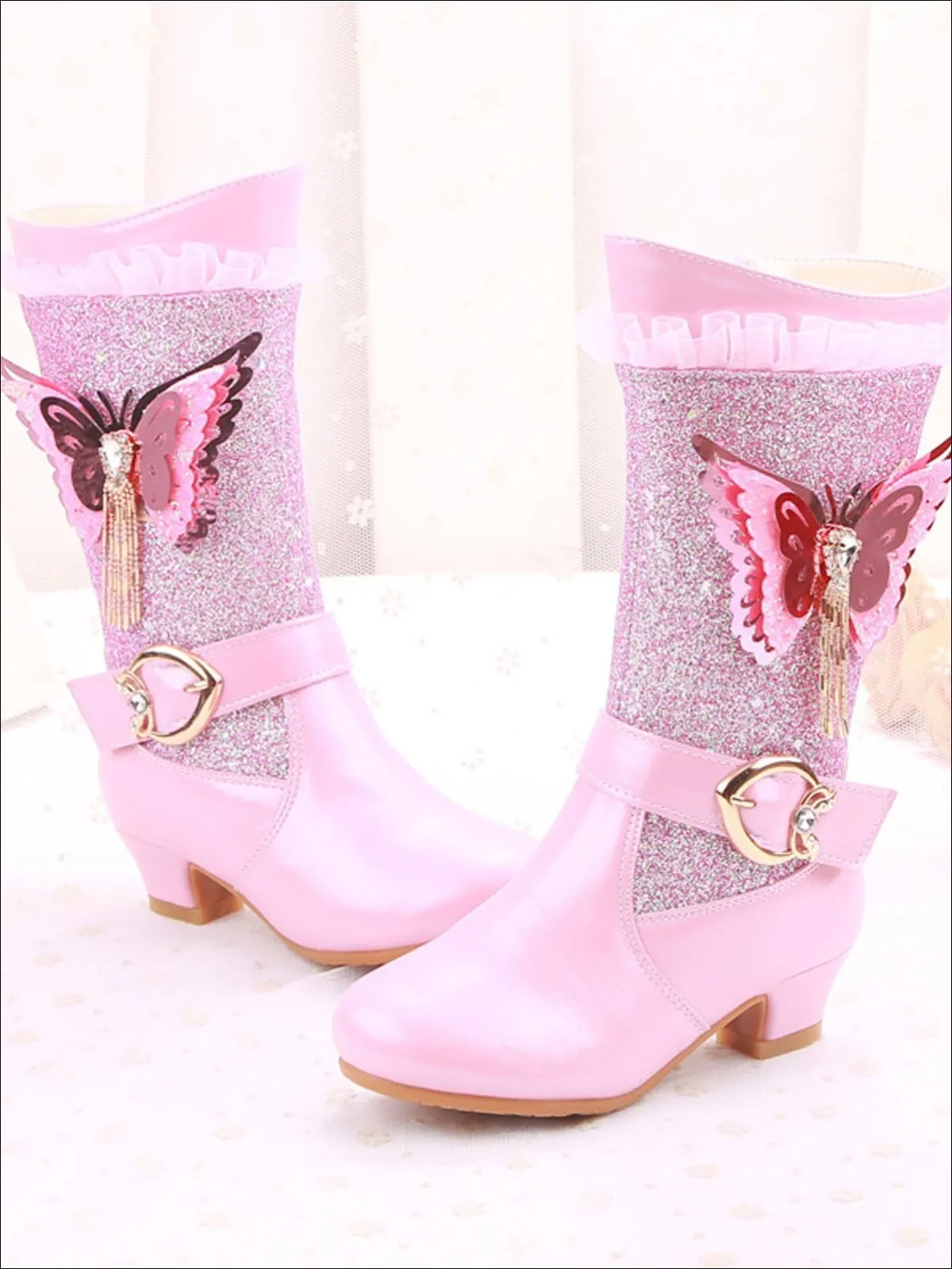 Glittering Butterfly Western Boots by Liv and Mia