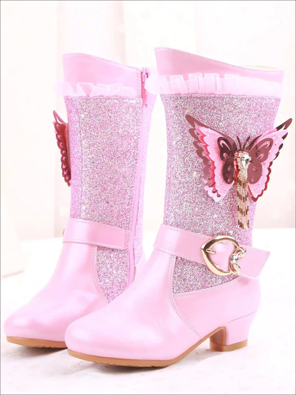 Glittering Butterfly Western Boots by Liv and Mia