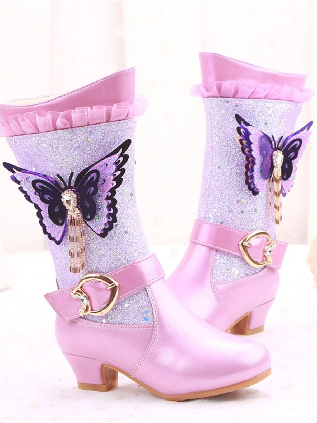 Glittering Butterfly Western Boots by Liv and Mia